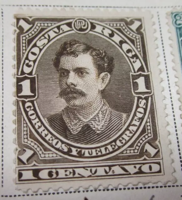 Costa Rica 1889 Stamp 1 Centavo Antique Rare StampBook3-224