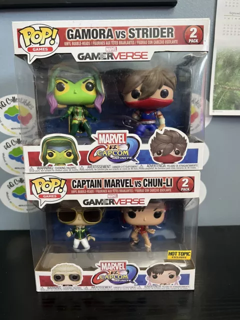 Lot of 2 Funko Pop Games Chun Li Gamora Vs Strider Marvel & Capcom 2 Pack PAIR