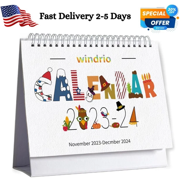 2024 DOODLE DESK Calendar Mini Standing Flip Calendar 14 Monthly, Nov