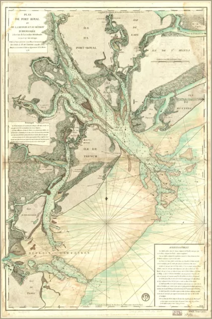 Poster, Many Sizes; Map Port Royal Sound South Carolina 1778 French