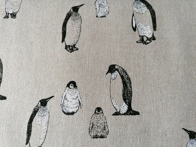 Pinguin 10 X 140 cm Halb Panamaleinen Tiere Leinenoptik 200 g/qm Kaiserpinguin