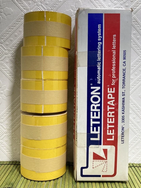 Automatic Lettering System Leteron Letertape T-100 Yellow 5 Rolls Complete NEW