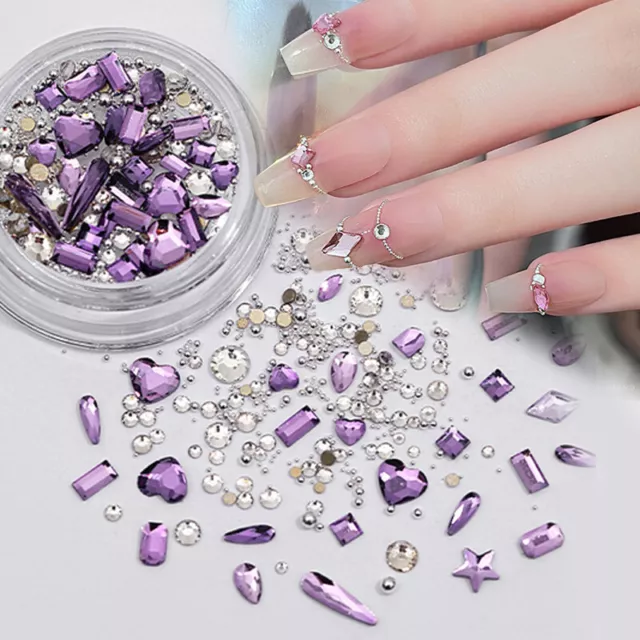 Décor Acrylique Bijoux Nail Art Gem Nail Verre Nail Crystal Mix Strass 3D * #