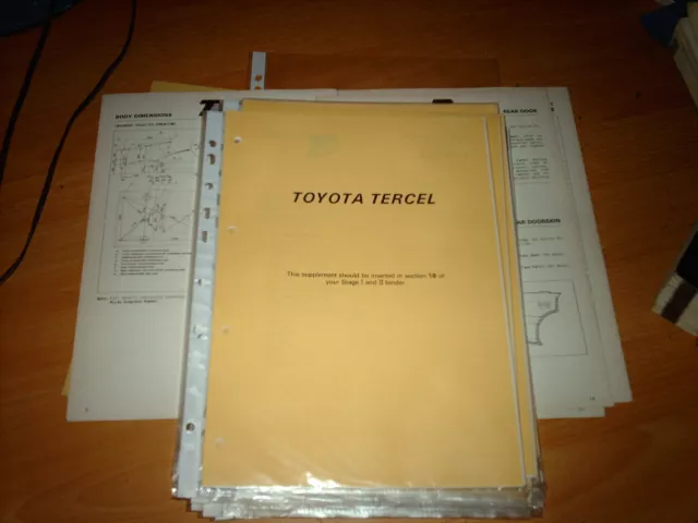 Body Repair Manual Toyota Tercel 1982 - Ultra rare Thatcham Mira Manual