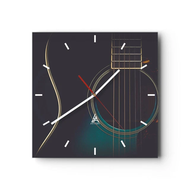 Horloge murale en verre 40x40cm Silencieuse Marbre Élégant Pierre Wall