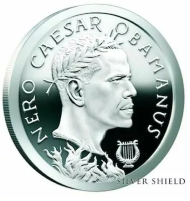 1 Oz .999 Pure Silver Shield Proof Obamanus Members Round Coin Obama Box Coa