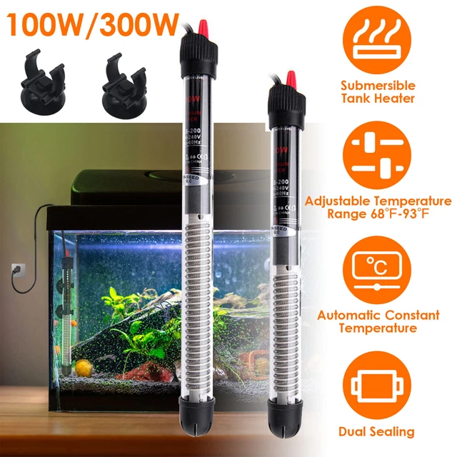 100W/300W Submersible Aquarium Heater Fish Tank Heater Thermostat Heating Rod US