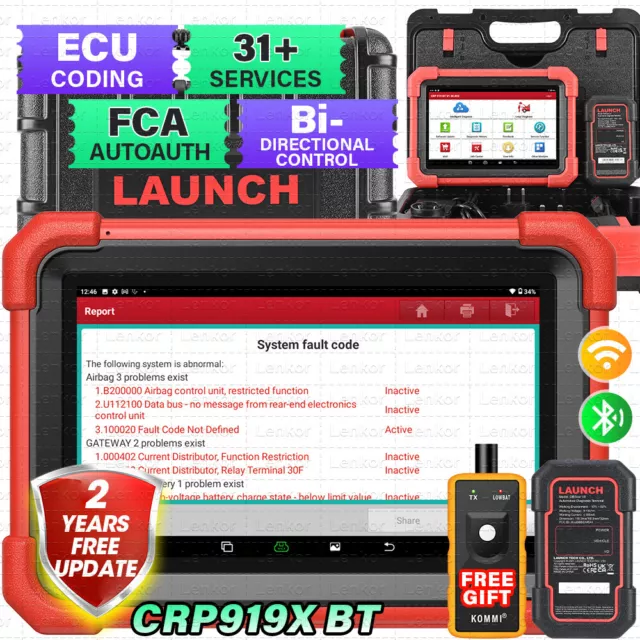 LAUNCH X431 CRP919X BT PRO Elite Bidirectional Car Diagnostic Scanner Key Coding