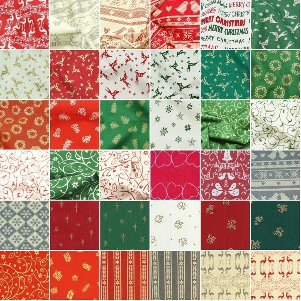 100% Cotton Fabric John Louden Christmas Reindeer Festive Tree Holly Penguin
