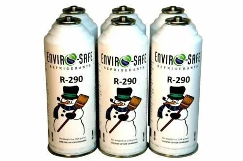 6 CANS Enviro-Safe R-290 R290 NEW Stand Alone Fridge Freezer (EPA Snap Rule 17)