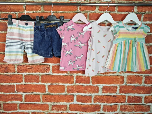 Giacca Abito Bambina Bundle Età 18-24 Mesi Gap M&S Next Pantaloncini T-Shirt 92Cm