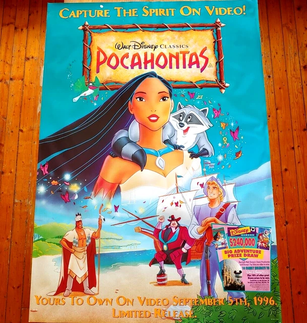 POCAHONTAS WALT Disney Original 1996 Video Store Movie Poster