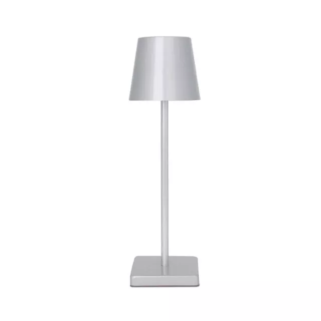 Lampada Da Tavolo Touch Led Moderna Ricaricabile Bar Hotel Ristorante Silver*