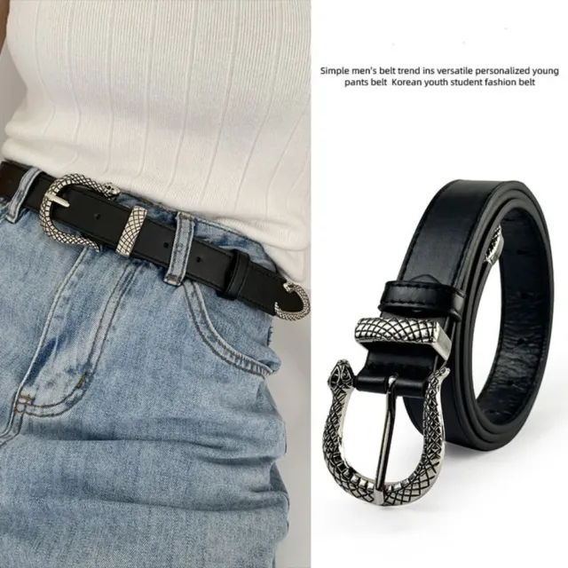 Luxury Design Snake Pin Buckle Waistband Versatile Jeans Belt