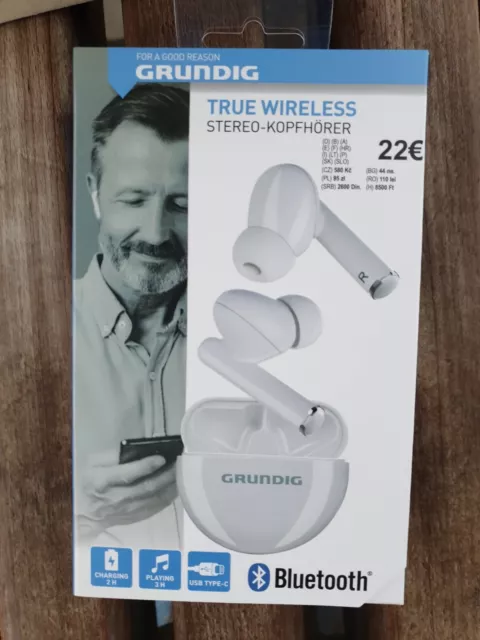 Grundig Bluetooth True Wireless In-Ear- Stereo Kopfhörer - Weiß (NEU)