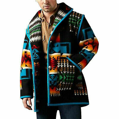 Mens Winter Warm Boho Thicken Hippie Outwear Jacket Festival Hippy Sweater Coat