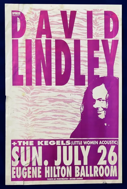 David Lindley & Little Women Kegels Poster 1992 Eugene Oregon Monqui Presents