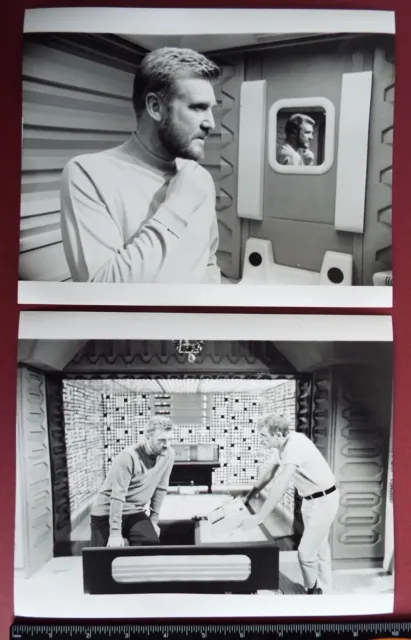 BBC tv "Moonbase 3", 1973. Two original 10 x 8" photos. Donald Houston