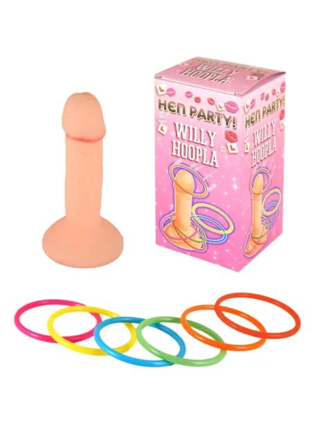 HOOPLA Spiel WILLY MIT RING Indoor Ring Werfen Kopf Henne Party Braut