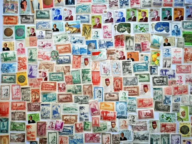 French Morocco Stamps Collection - 100 to 500 Different Stamps