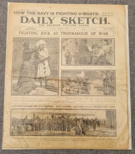 Daily Sketch Ww1 Jock Scotland Iron Cross Fighter 18Th May 1917 Newspaper