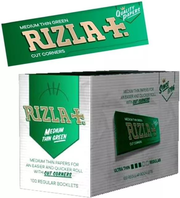 Rizla Green 100% Genuine Standard Regular Rolling Papers 25/50/100 Booklets