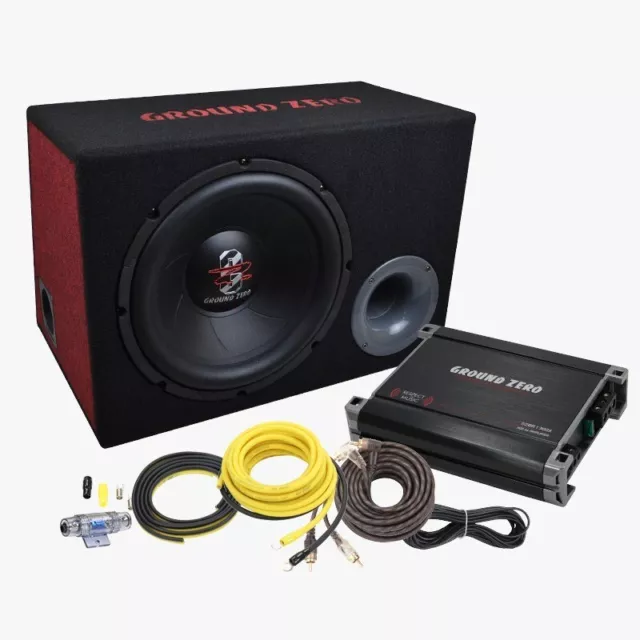 GZ BASS KIT 12.300X-II GROUND ZERO Basspack Subwoofer + Amplificatore + Kit Cavi