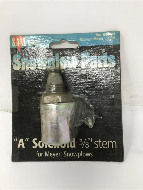 "A" Solenoid coil and valve, 3/8" stem, Snow Plow, Meyer 15356, Buyers 1306015