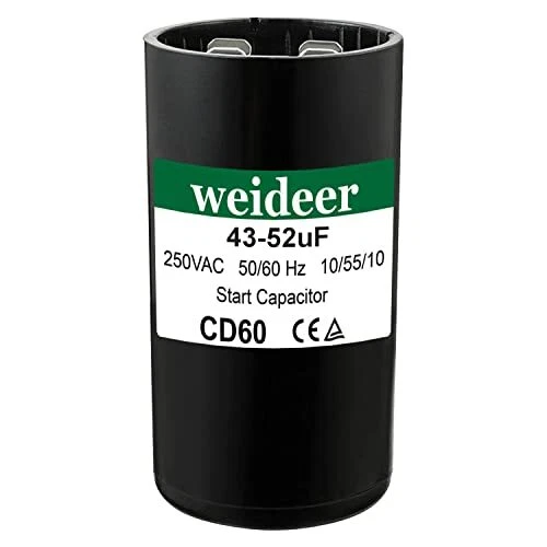 43-52 uf/MFD Motor Start Capacitor 250 VAC Volts 50/60 Hz for Well Pump and Othn