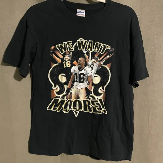New Orleans Saints Tshirt "We Want Moore" Mens Medium Lance Moore #16 Nola NFL