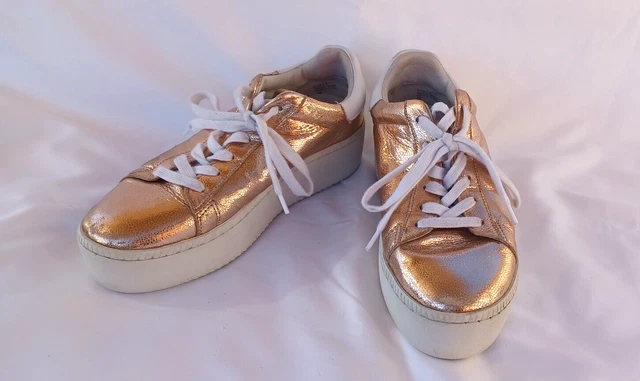 Ash Cult Platform Trainers Sneakers Rose Gold Leather EUR 38/US 7.5-8