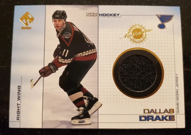 2001 Pacific Private Stock Game Used Worn Jersey Patch Dallas Drake