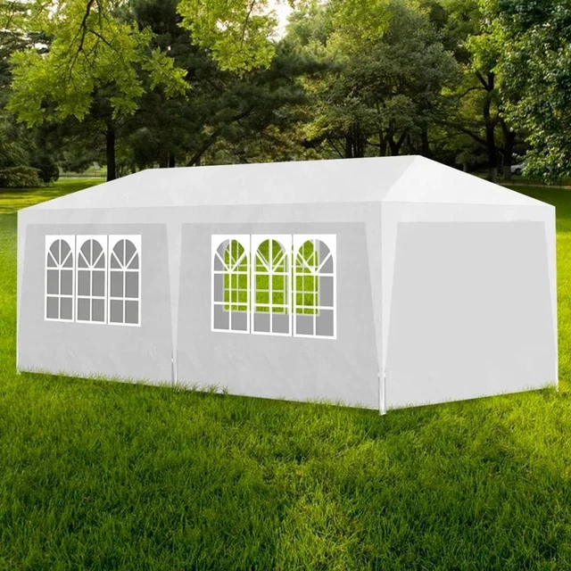 vidaXL Pavillon 3x6m Partyzelt Weiß Stabil Wasserdicht UV-Schutz 50+ Garten Fest