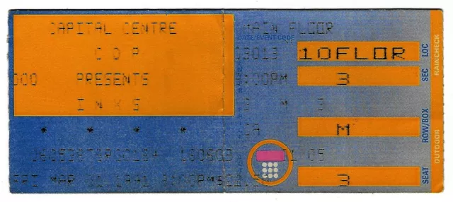 INXS & The Soup Dragons 3/1/91 Landover MD Capital Centre Rare Ticket Stub!