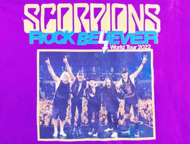 Scorpions Rock Believer World Tour 2022 Shirt Taille 2Xl Front And Back Print Scorpions Rock Believer World Tour 2022 Shirt Taille 2Xl Front And Back Print