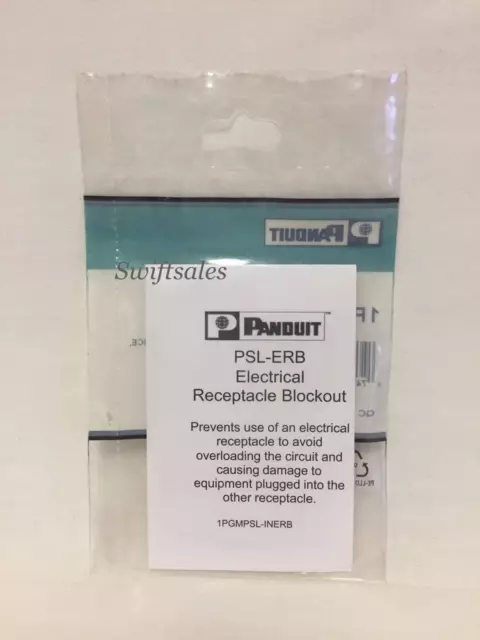 Panduit PSL-ERB - 120 V Electrical Receptacle Outlet Blockout Red Plate - New 2
