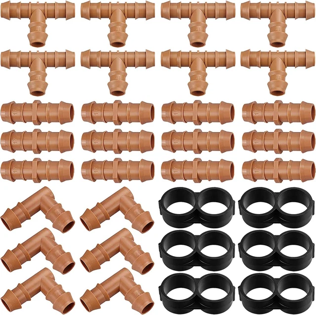 Drip Irrigation Fittings Kit for 1/2" Tubing, 32 Pieces Line 32P Set
