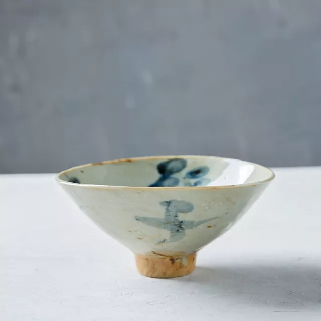 4.7" Collect Chinese Blue White Porcelain Character Douli Bowl 万寿福年