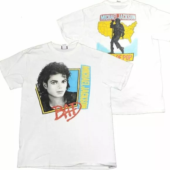 Junk Food Michael Jackson BAD King of Pop White Tee Shirt New