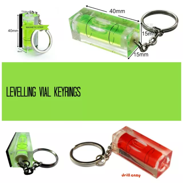 Mini Spirit Level Bubble 40 x 15mm Key Square Quality Levelling Caravan Building