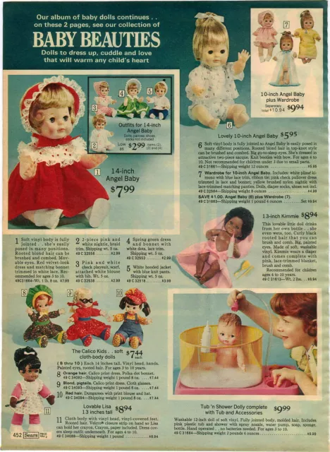1976 ADVERT Vogue Angel Baby Doll Kimmie Black Rub A Dub Dolly Dolls