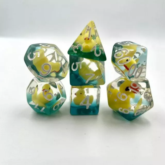 7Pcs/set Filled with Ducks Animal Polyhedral Dice Game Dice  TRPG DND
