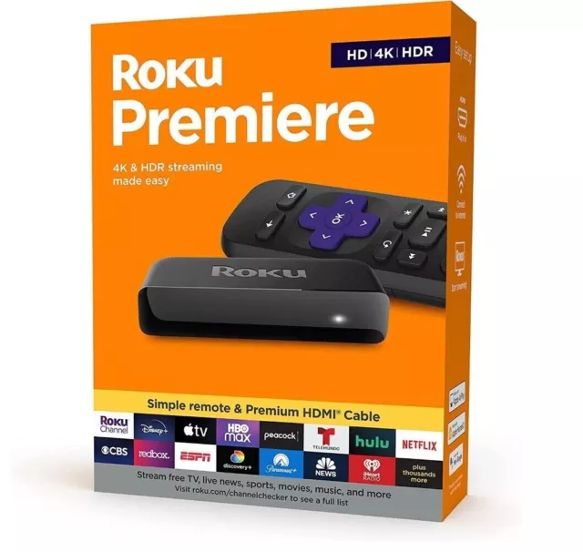 Roku Premiere | HD/4K/HDR Streaming Media Player, Simple Remote and Premium HDMI