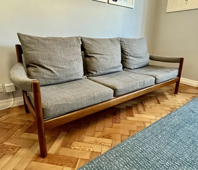 Danish Mid Century Teak Sofa and Armchair