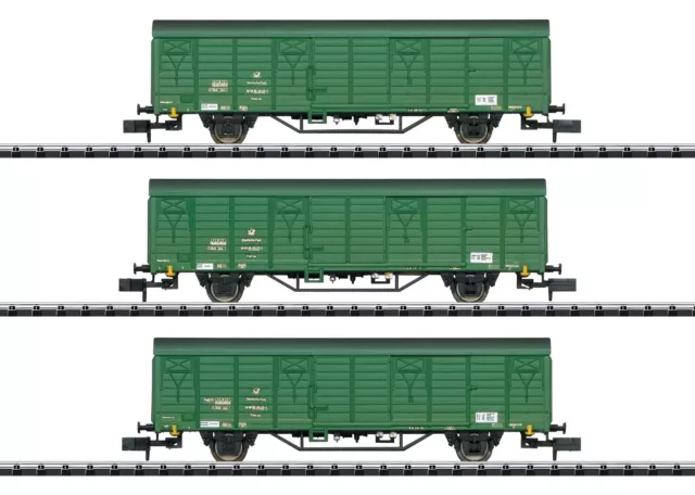 Trix Minitrix 15312 Güterwagen-Set "Postzug" der DR 3-teilig #NEU in OVP#