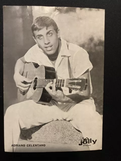 CARTOLINA VINTAGE RARA Anni 60 Adriano Celentano Jolly Discografia Sul ...