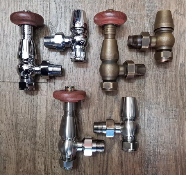 Traditional Antique Thermostatic Radiator Valves for Cast Iron Rads TRV Set CHRV