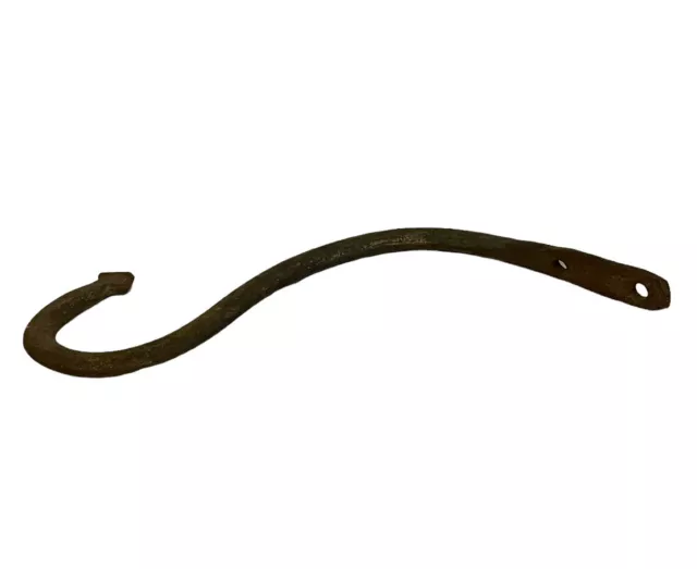 Antique Wrought Iron Fence Garden Pot Hook Arrowhead