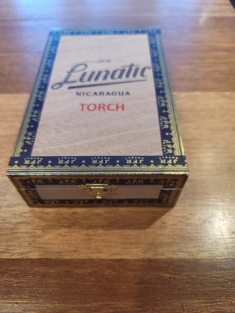 Cigar Box JFR Lunatic Torch Visionaries EMPTY Wooden Storage Stash Box