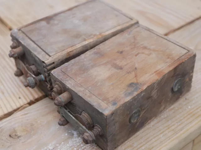Antique 2 Ford Model T Ignition Coil Battery Wood Cased UNTESTED